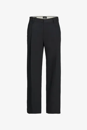 JACK & JONES Černé pánské kalhoty Bill