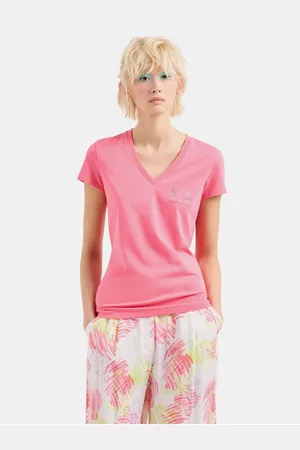 Armani Exchange Růžové dámské tričko