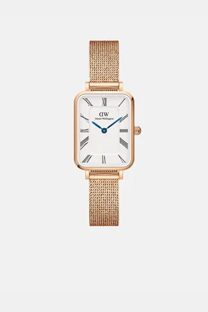 Daniel Wellington Růžovo-zlaté dámské hodinky mesh Quadro Melrose
