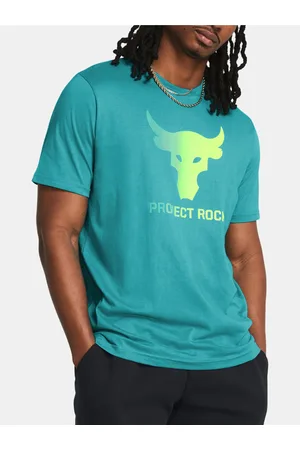 Under Armour Tyrkysové pánské tričko UA Project Rock Payoff Graphic