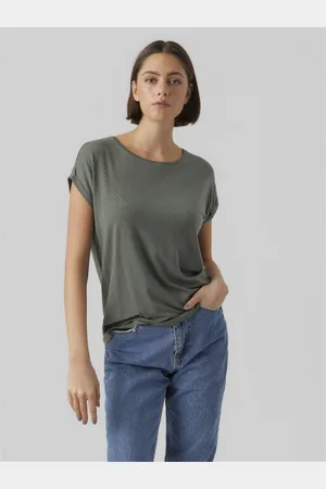 VERO MODA Zelené dámské tričko Ava