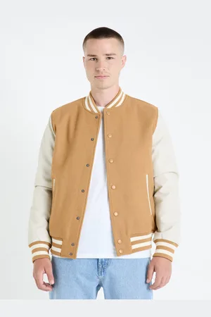 Celio Béžový pánský bomber s příměsí vlny Fuvarsi