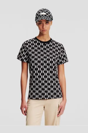 Karl Lagerfeld Bílo-černé dámské tričko Monogram
