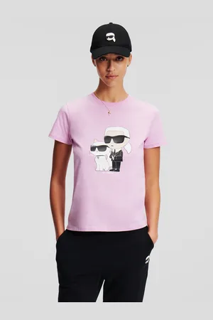 Karl Lagerfeld Světle růžové dámské tričko Ikonik 2.0