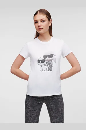 Karl Lagerfeld Bílé dámské tričko Ikonik 2.0