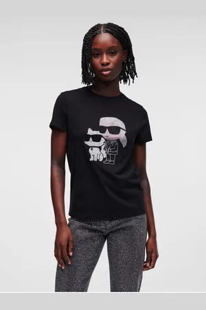 Karl Lagerfeld Černé dámské tričko Ikonik 2.0
