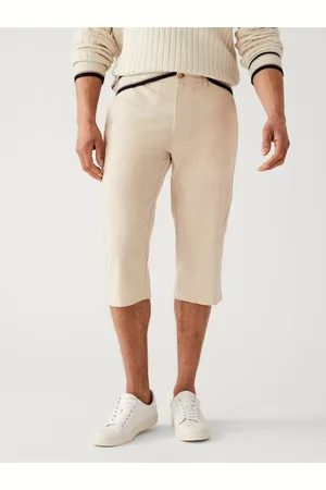 Marks & Spencer Béžové pánské 3/4 kalhoty s příměsí lnu