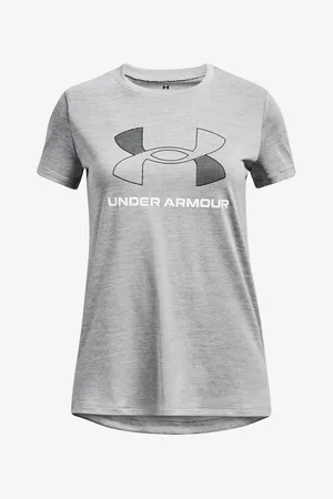 Under Armour Šedé holčičí sportovní tričko UA Tech BL Twist SS