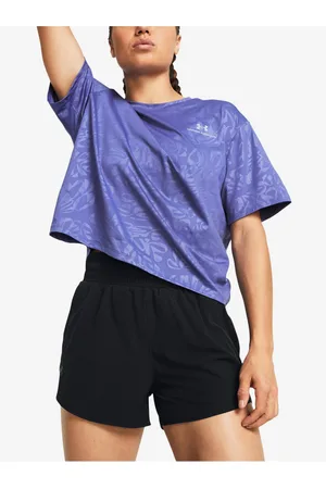 Under Armour Fialové dámské sportovní tričko Vanish Energy Emboss Crop SS