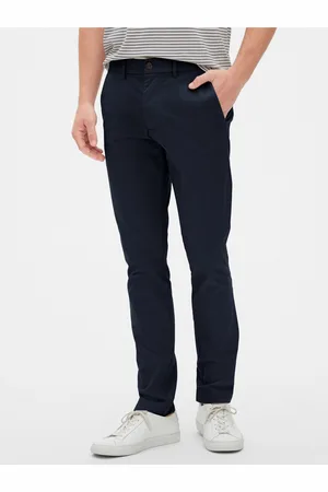 GAP Modré pánské kalhoty modern khakis in skinny fit with Flex