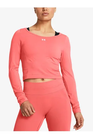 Under Armour Růžový dámský sportovní crop top UA Vanish Seamless LS