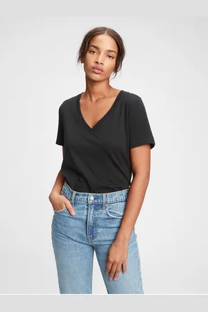 GAP Černé dámské tričko organic vintage v-neck