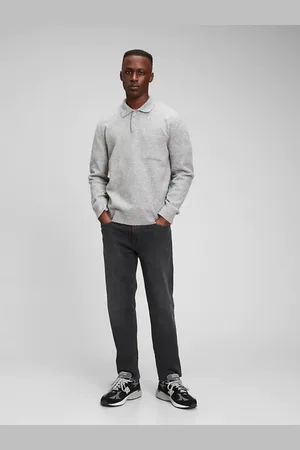 GAP Černé pánské džíny slim straight recycled denim