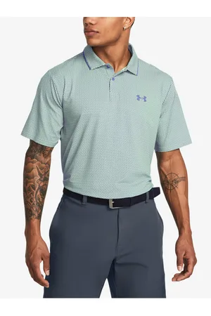 Under Armour Tyrkysové pánské vzorované sportovní tričko UA Iso-Chill Verge Polo