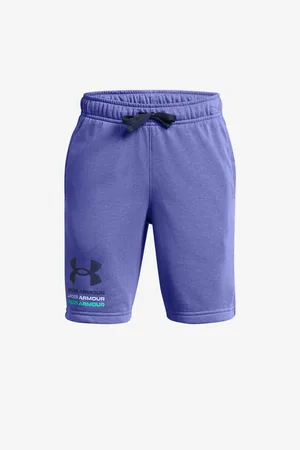 Under Armour Fialové klučičí teplákové kraťasy UA Boys Rival Terry