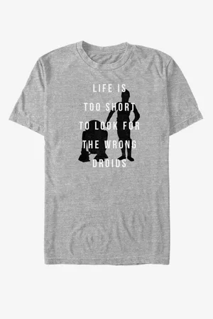 ZOOT FAN. Šedé unisex melírované tričko Star Wars The Wrong Droids