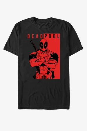 ZOOT FAN. Černé unisex tričko Marvel Deadpool Police