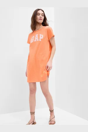 GAP Oranžové dámské tričkové šaty