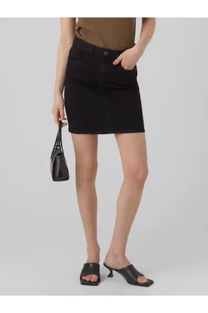 VERO MODA Černá dámská džínová sukně Luna