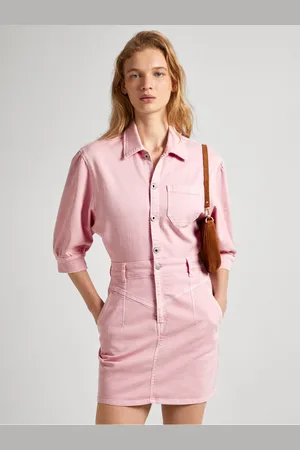 Pepe Jeans Růžové dámské džínové šaty Gracie