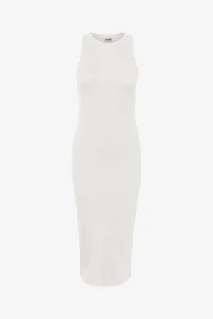 VERO MODA Bílé dámské pouzdrové basic šaty Lavender