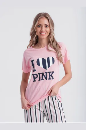 Edoti Růžové dámské vzorované pyžamo