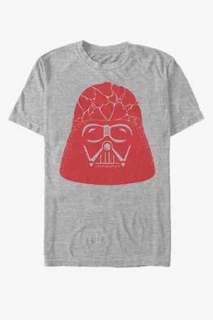 ZOOT FAN. Světle šedé unisex tričko Star Wars Vader Heart Helmet