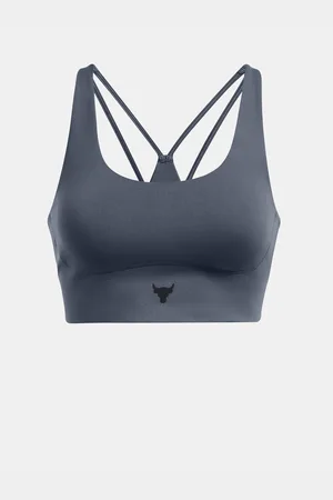 Under Armour Šedá dámská sportovní podprsenka Project Rock LG Grind Sportlette