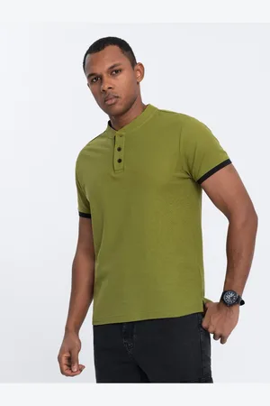 Ombre Clothing Světle zelené pánské polo tričko