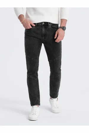Ombre Clothing Černé pánské slim fit džíny