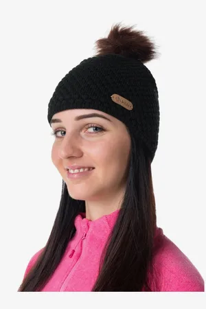 Kilpi Černá dámská módní čepice s bambulí LADY-W