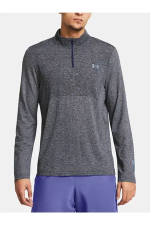 Under Armour Fialové pánské tričko UA Seamkess Stride 1/4 Zip