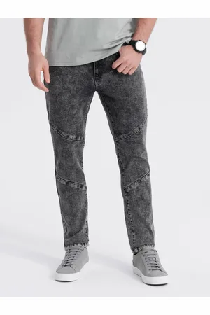 Ombre Clothing Šedé pánské slim fit džíny