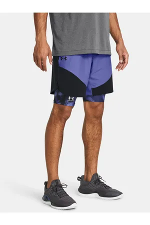 Under Armour Černo-fialové pánské sportovní kraťasy UA Peak Woven Hybrid