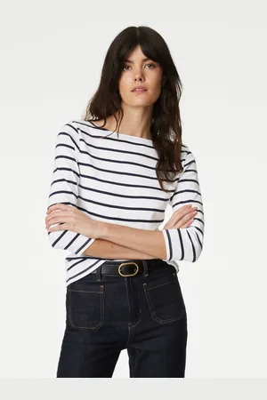 Marks & Spencer Černo-bílé dámské pruhované tričko