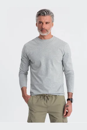 Ombre Clothing Šedé pánské basic tričko