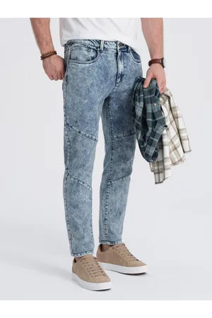 Ombre Clothing Modré pánské slim fit džíny