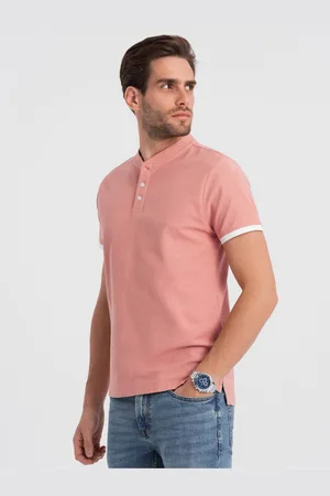 Ombre Clothing Starorůžové pánské polo tričko