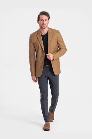Ombre Clothing Světle hnědé pánské sako