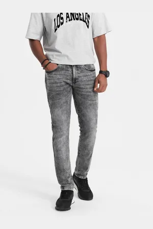 Ombre Clothing Šedé pánské slim fit džíny