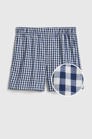 GAP Modro-bílé pánské kostkované trenýrky