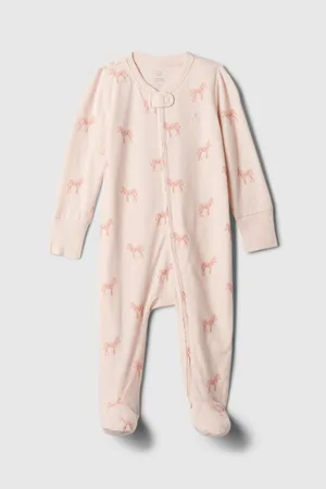 GAP Růžový holčičí vzorovaný baby overal