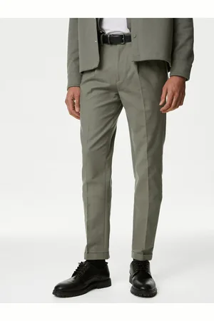 Marks & Spencer Zelené pánské strečové chino kalhoty