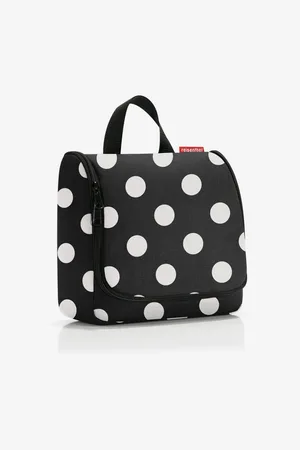 Reisenthel Černá dámská kosmetická taška s puntíky Toiletbag Dots White