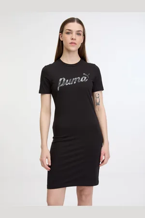 PUMA Černé dámské šaty ESS+ Blossom Graphic Dress