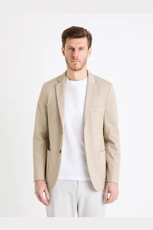 Celio Béžové pánské oblekové sako Bujess