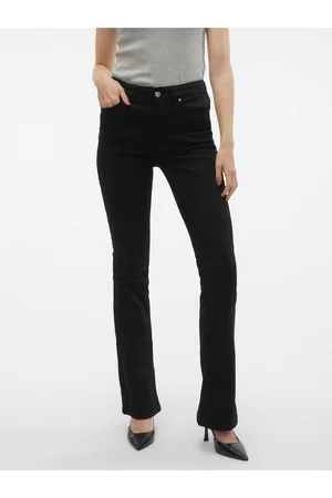 VERO MODA Černé dámské flared fit džíny Flash