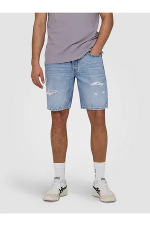 Only & Sons Světle modré pánské džínové kraťasy Edge