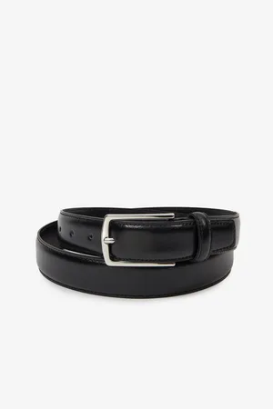 JACK & JONES Černý kožený pásek Christopher