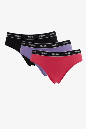 HUGO BOSS Sada tří kalhotek v černé, fialové a růžové barvě